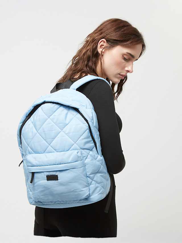 SNIPES, Rubber Badge Basic Logo Diamond Quilted Backpack, blue, Image 7 of 7