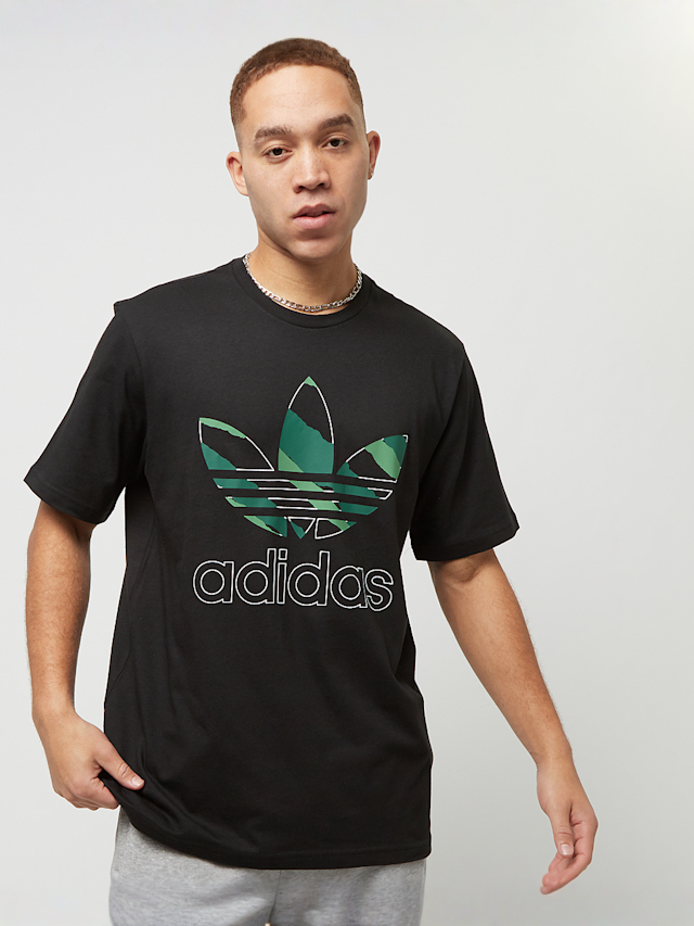 adidas Originals, Ripped Camo T-Shirt Exclusive, black, Image 1 of 4