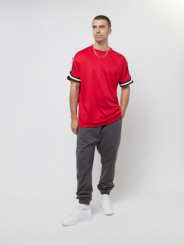 Urban Classics, Oversized Stripes Mesh Tee, red, Image 5 of 5