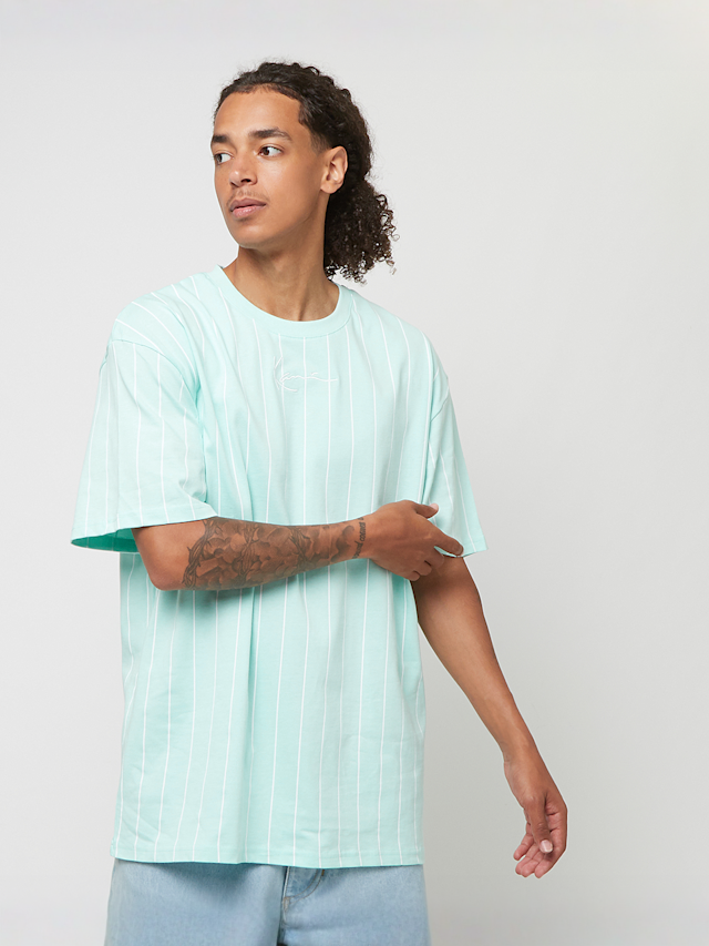 Karl Kani, Small Signature Essential Pinstripe Tee, turquoise, Image 1 of 4