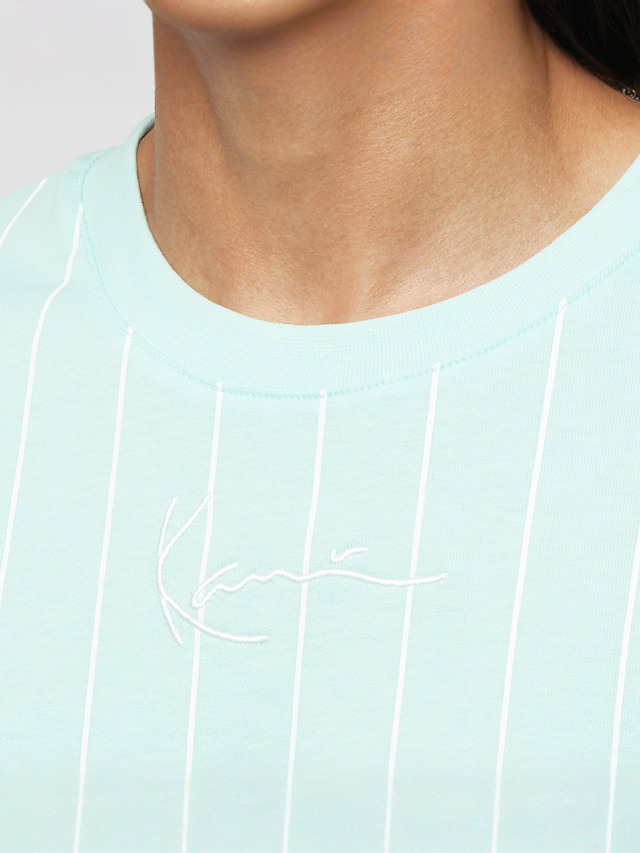 Karl Kani, Small Signature Essential Pinstripe Tee, turquoise, Image 3 of 4