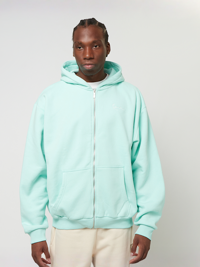 Karl Kani, Small Signature Essential Oversized Zip Hoodie, turquoise, Image 1 of 4