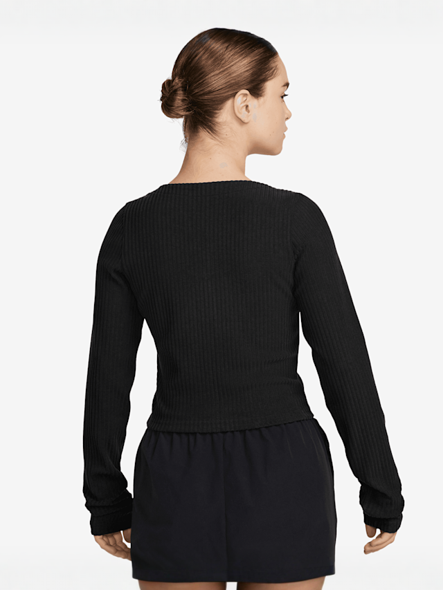 Nike, Sportswear Chill Knit Rib Full-Zip Cardigan, black, Image 2 of 3
