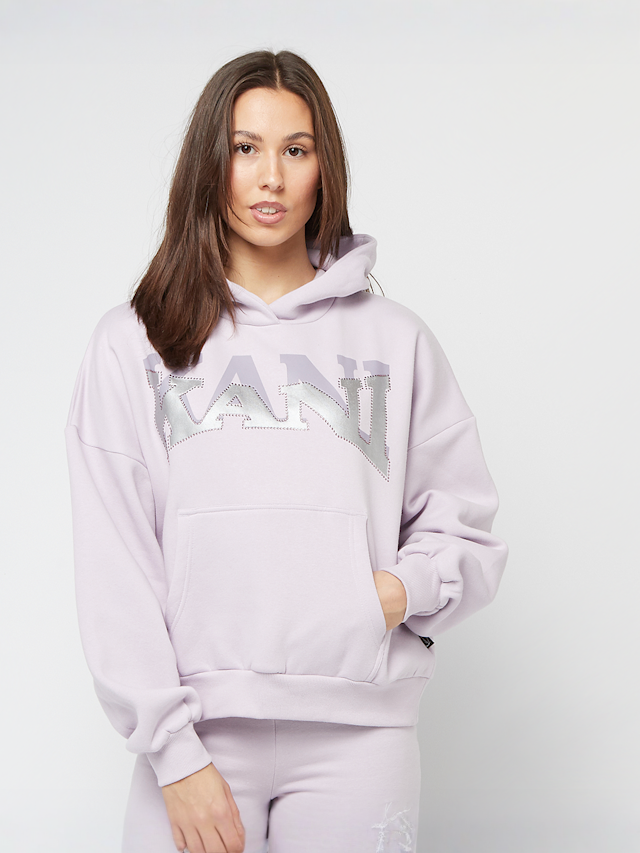 Karl Kani, Woven Signature Glitter Oversized Hoodie, purple, Image 1 of 4