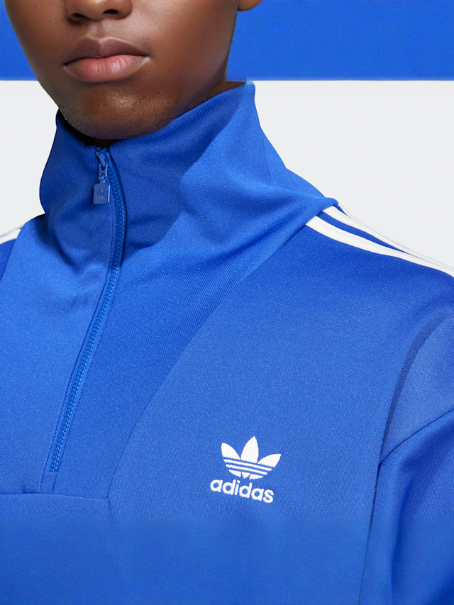 adidas Originals, Adicolor Funnel Neck Track Top, blue, Image 3 of 5