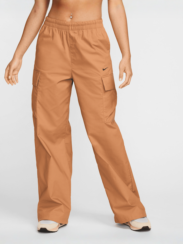 Nike, Sportswear Essential Woven Mid-Rise Standard Cargo Pants, brown, Image 1 of 6