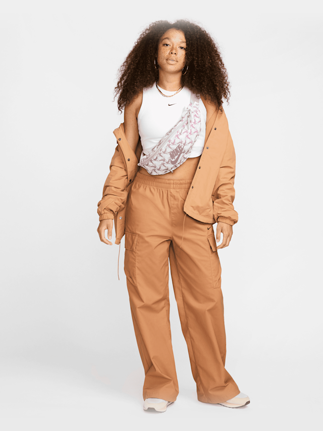Nike, Sportswear Essential Woven Mid-Rise Standard Cargo Pants, brown, Image 6 of 6