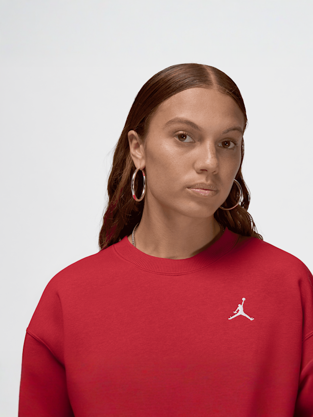 Jordan, Brooklyn Fleece Crew-Neck Sweatshirt, red, Image 3 of 5