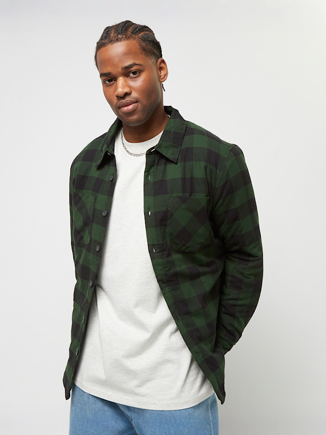 Urban Classics, Padded Check Flannel Shirt, green, Image 1 of 5