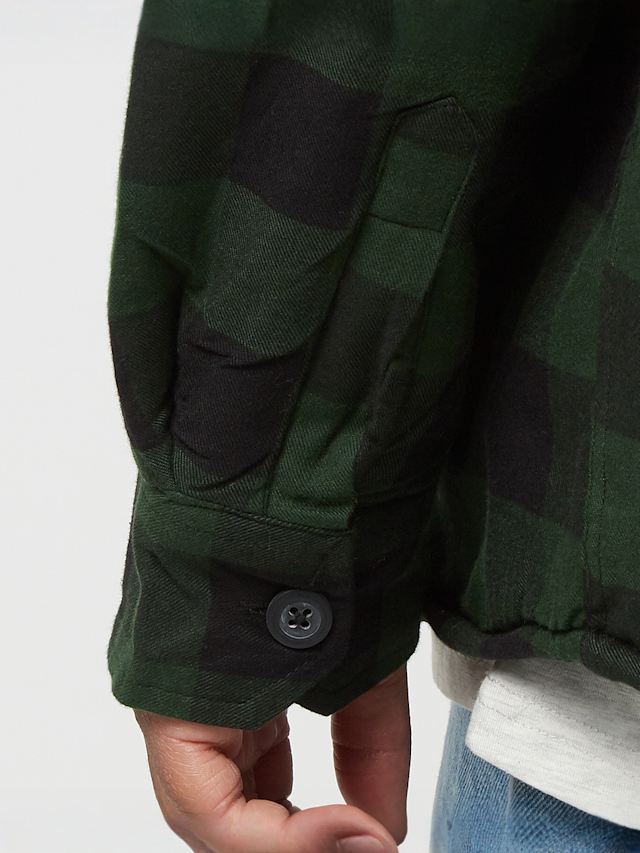 Urban Classics, Padded Check Flannel Shirt, green, Image 4 of 5