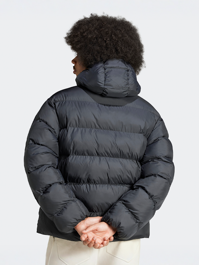 adidas Originals, Tonal Hooded Puffer Jacket, black, Image 2 of 5