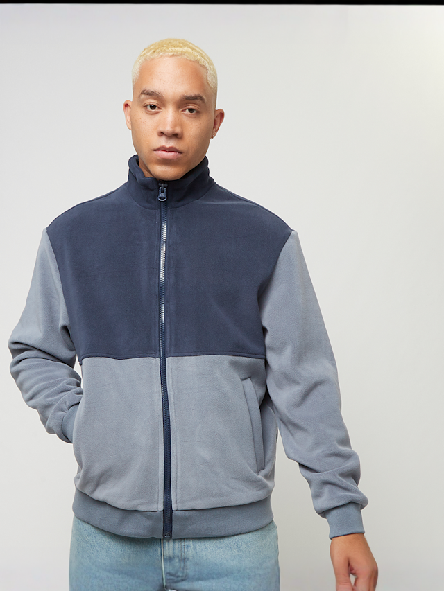 Urban Classics, Colour Block Polar Fleece Jacket, blue, Image 1 of 4