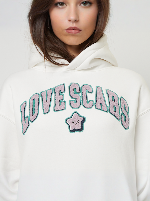Love Scars, College Star Hoodie, white, Image 3 of 6