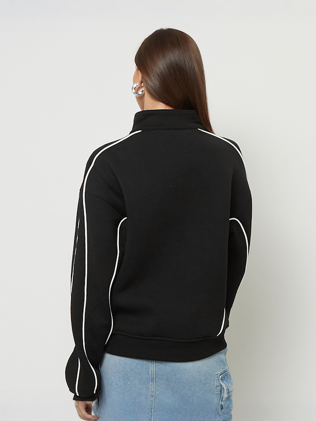 Love Scars, Piping Half Zip Sweater, black, Image 2 of 4