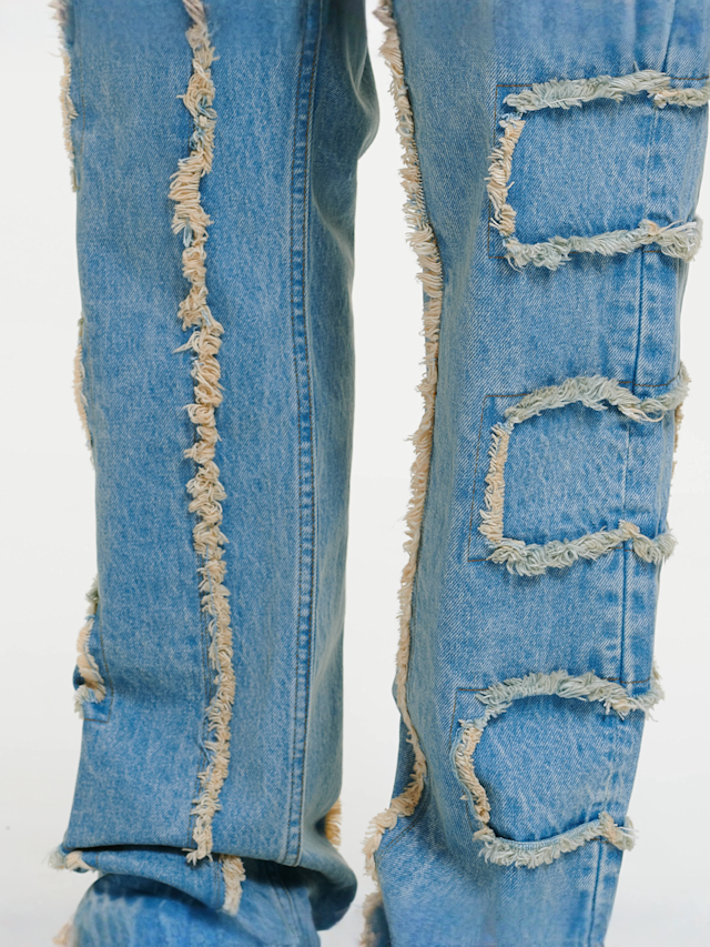 2Y STUDIOS, Kosa Destroyed Straight Jeans, blue, Image 3 of 6