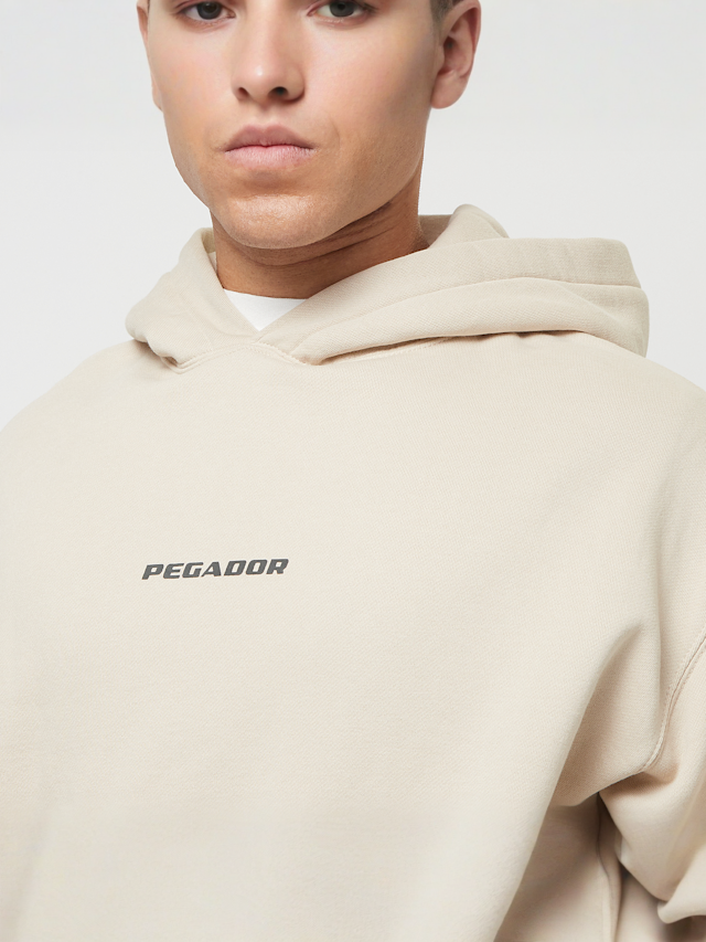 Pegador, Colne Logo Oversized Hoodie, beige, Image 3 of 5