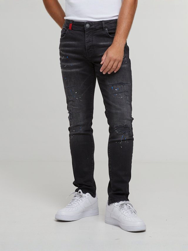 2Y STUDIOS, Leonardo Ripped Slim Fit Jeans, black, Image 1 of 5