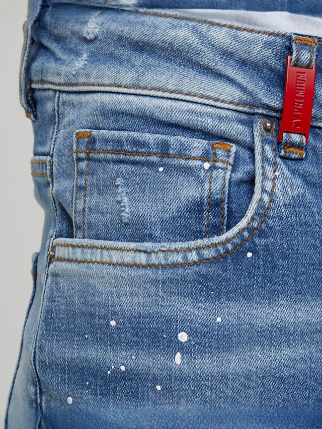 2Y STUDIOS, VICTOR RIPPED SLIM FIT JEANS Washed Grey, blue, Image 3 of 5