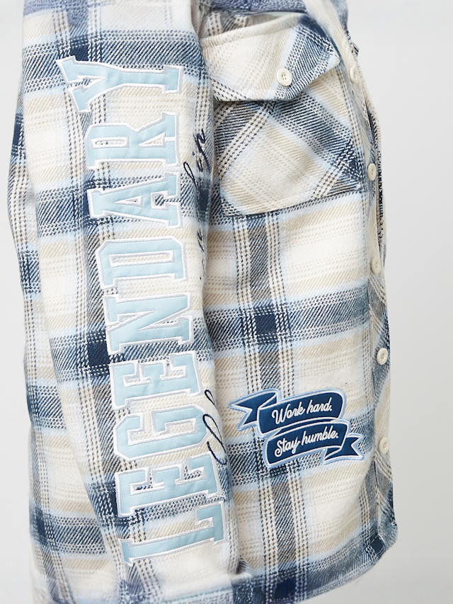 Smoke Rise, Oversized Plaid Shirt, blue, Image 4 of 5