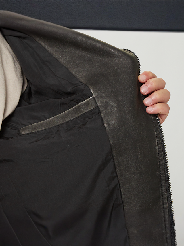 Smoke Rise, Washed Vegan Leather Biker Jacket, black, Image 5 of 7