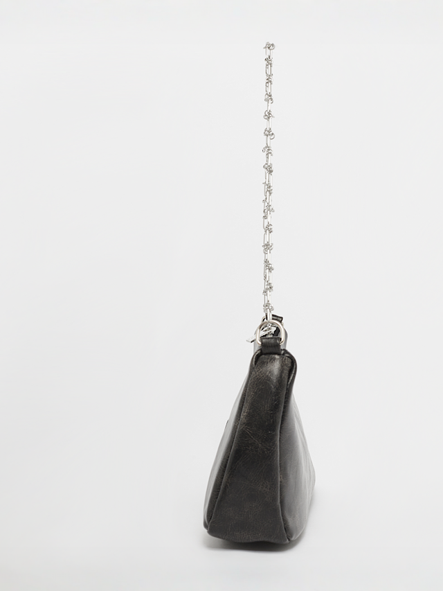 Karl Kani, OG Crackle PU Knot Chain Shoulder Bag, black, Image 2 of 6