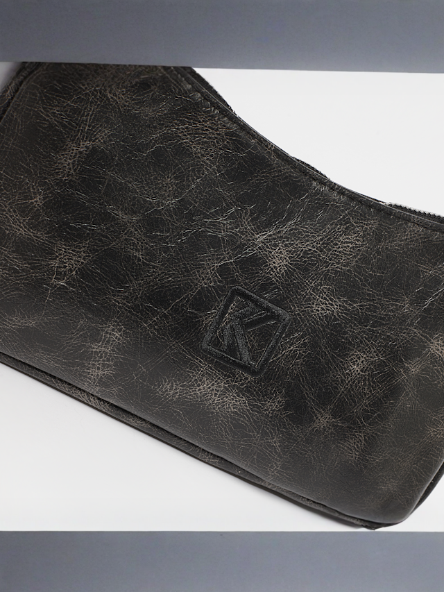 Karl Kani, OG Crackle PU Knot Chain Shoulder Bag, black, Image 4 of 6