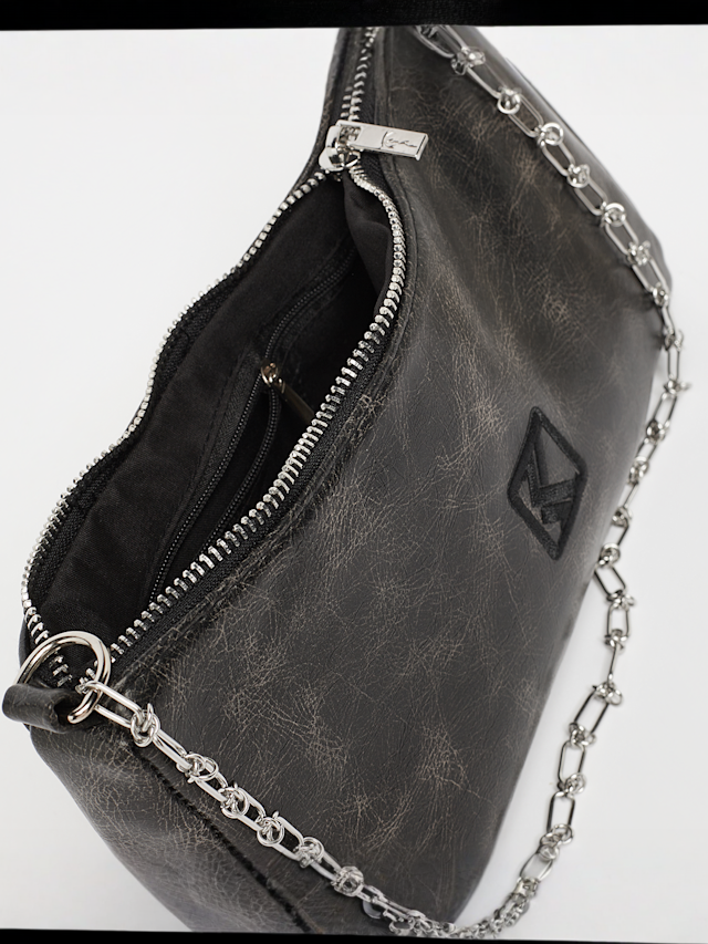 Karl Kani, OG Crackle PU Knot Chain Shoulder Bag, black, Image 5 of 6
