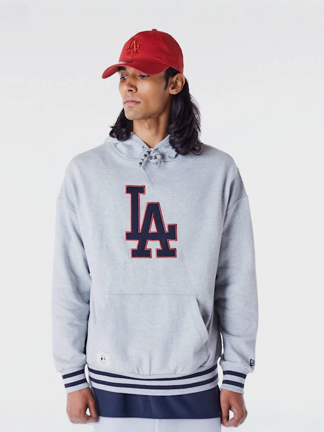 New Era, LA Dodgers MLB Rib Infill Oversized Hoodie, grey, Image 1 of 6