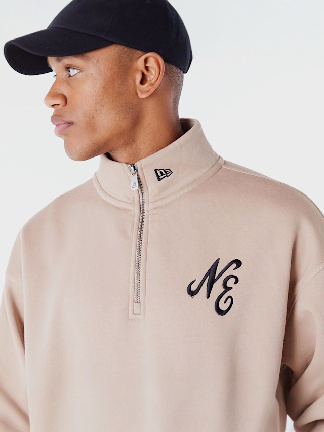 New Era, Lifestyle Quarter Zip Sweater, beige, Image 3 of 6