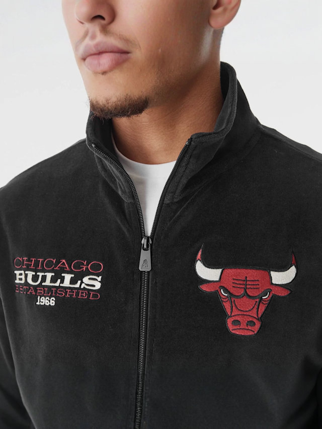 New Era, Chicago Bulls NBA Lifestyle Velours Trackjacket, black, Image 3 of 5