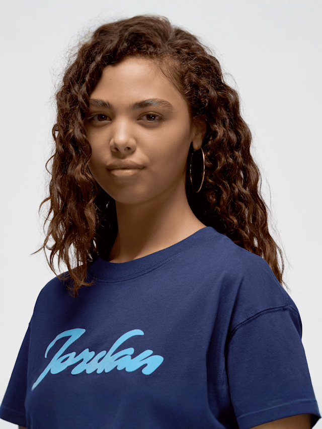 Jordan, Flocked Holiday T-Shirt, blue, Image 3 of 5