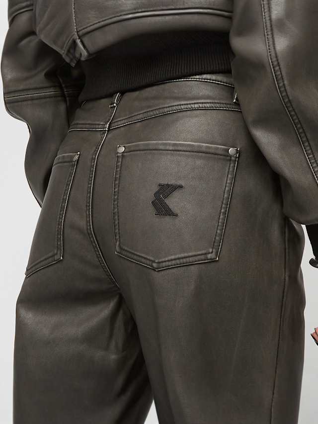 Karl Kani, Signature Pu Wide Leg Pants, grey, Image 4 of 5