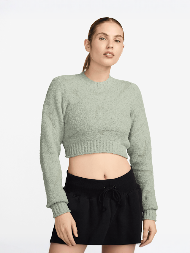 Nike, Sportswear Phoenix Bouclé Long Sleeve Top, green, Image 1 of 3