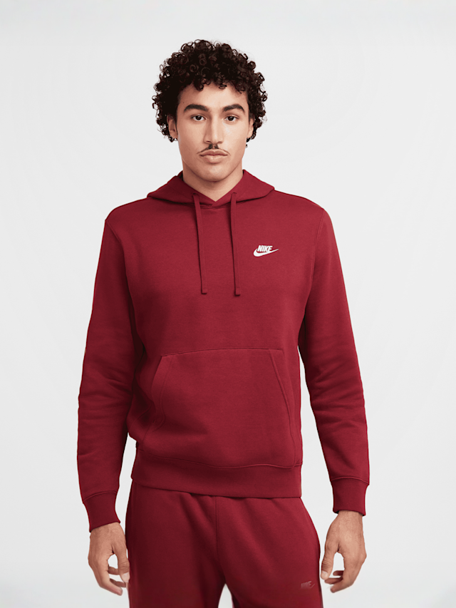 Nike, Sportswear Club Fleece Hoodie, red, Image 1 of 7