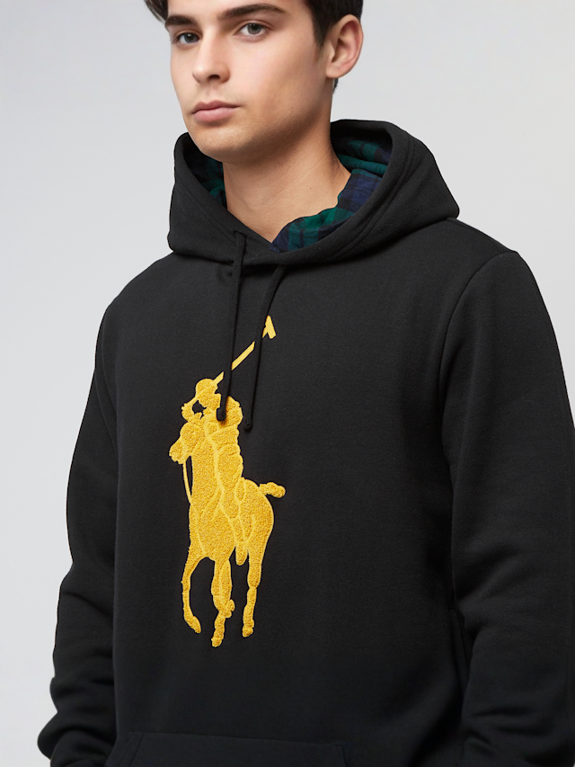 Polo Ralph Lauren, Long Sleeve Hooded Sweatshirt, black, Image 3 of 4