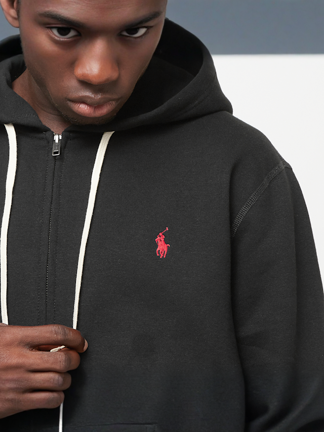 Polo Ralph Lauren, Long Sleeve-Knit Fullzip Hoodie, black, Image 3 of 4