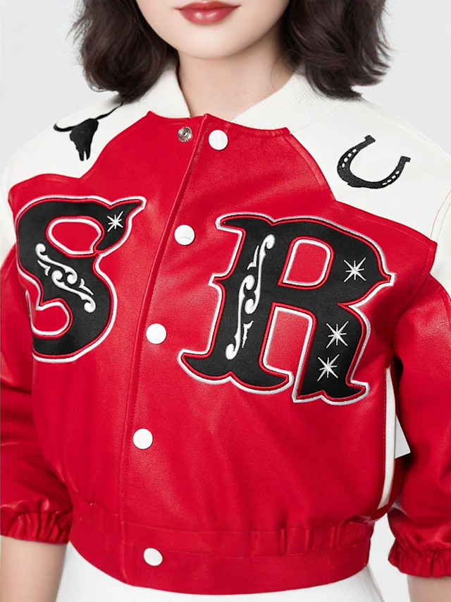 Smoke Rise, Relaxed Rodeo Cropped Jacket, red, Image 3 of 5