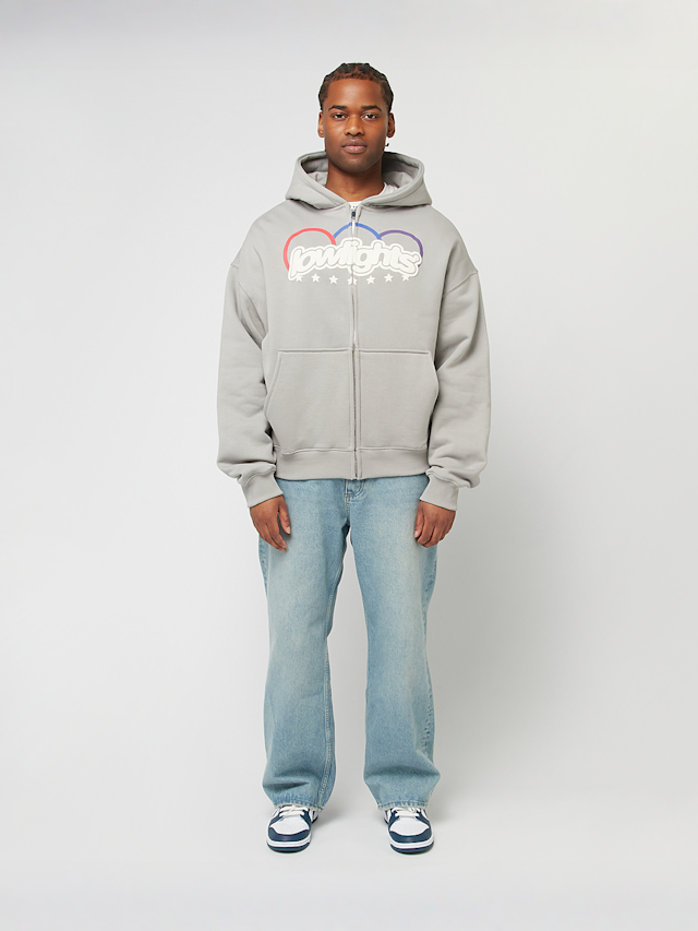 Low Lights Studios, Three Ring Logo Zip Hoodie Concrete, grey, Image 4 of 4