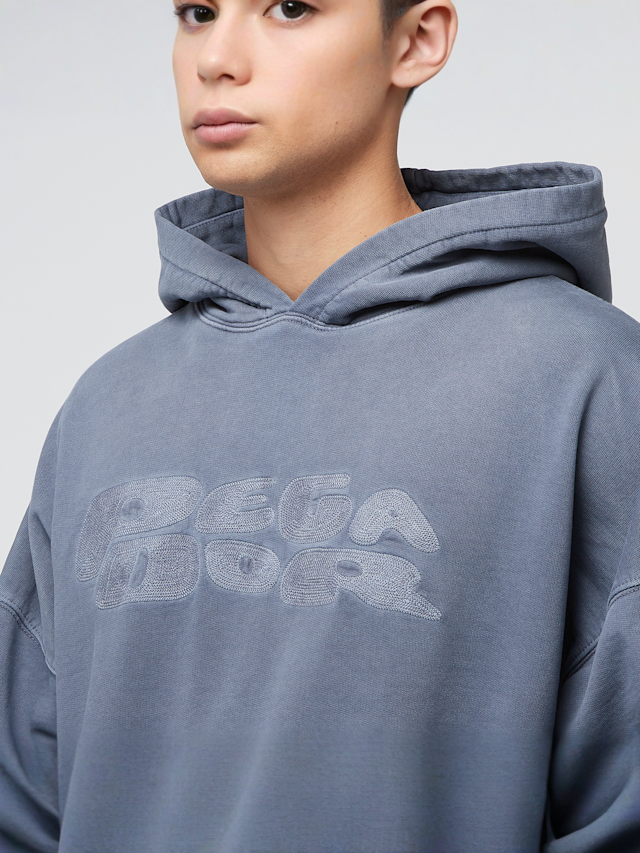 Pegador, Drew Terry Boxy Hoodie, blue, Image 3 of 4