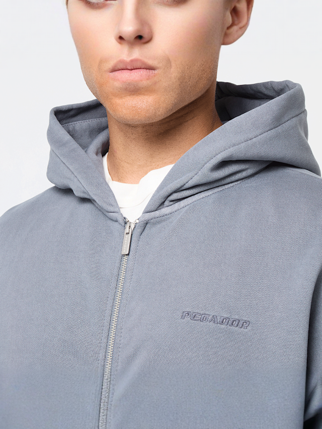 Pegador, Logo Oversized Sweat Jacket, grey, Image 3 of 4