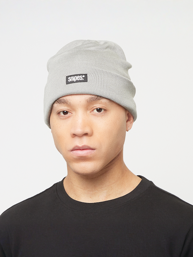 SNIPES, Woven Basic Logo Beanie, grey, Image 4 of 4