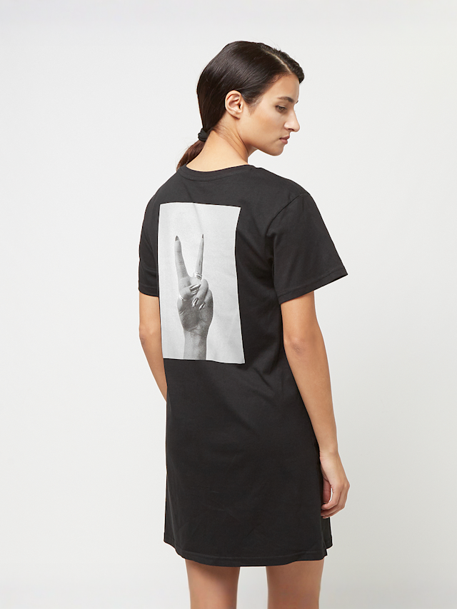 Miss Tee, Girls Peace Hand Ladies Tee Dress, black, Image 1 of 5