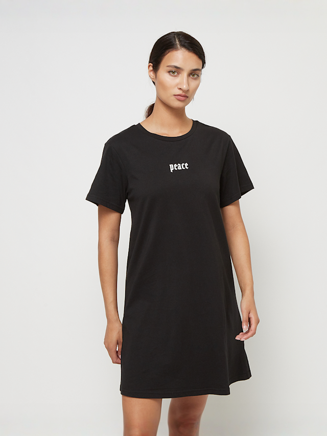 Miss Tee, Girls Peace Hand Ladies Tee Dress, black, Image 2 of 5