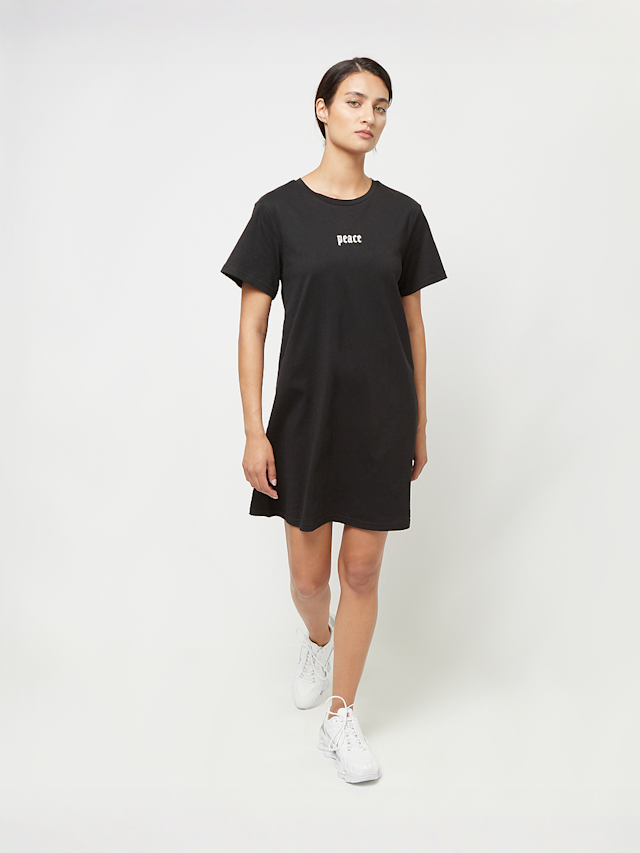 Miss Tee, Girls Peace Hand Ladies Tee Dress, black, Image 5 of 5