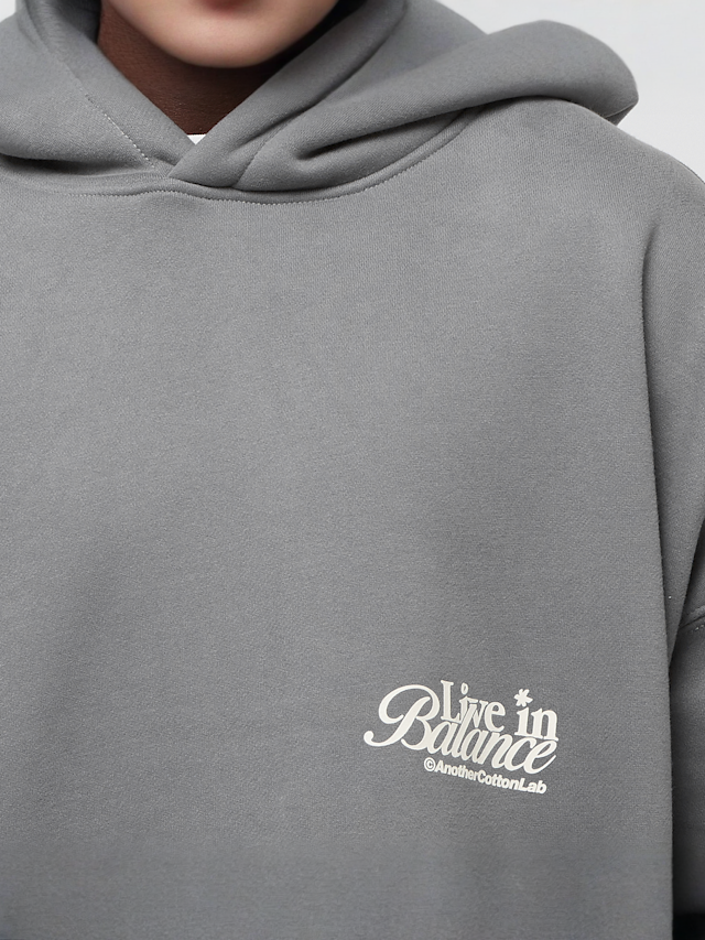 Another Cotton Lab, Live in Balance Heavy Oversized Hoodie, grey, Image 3 of 5