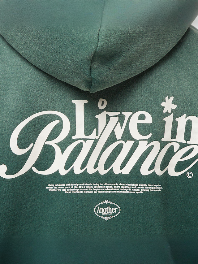 Another Cotton Lab, Live in Balance Oversized Zip Hoodie, green, Image 4 of 5