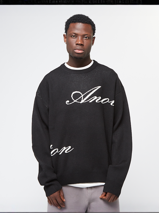 Another Cotton Lab, Signature Knit Sweater, black, Image 1 of 4