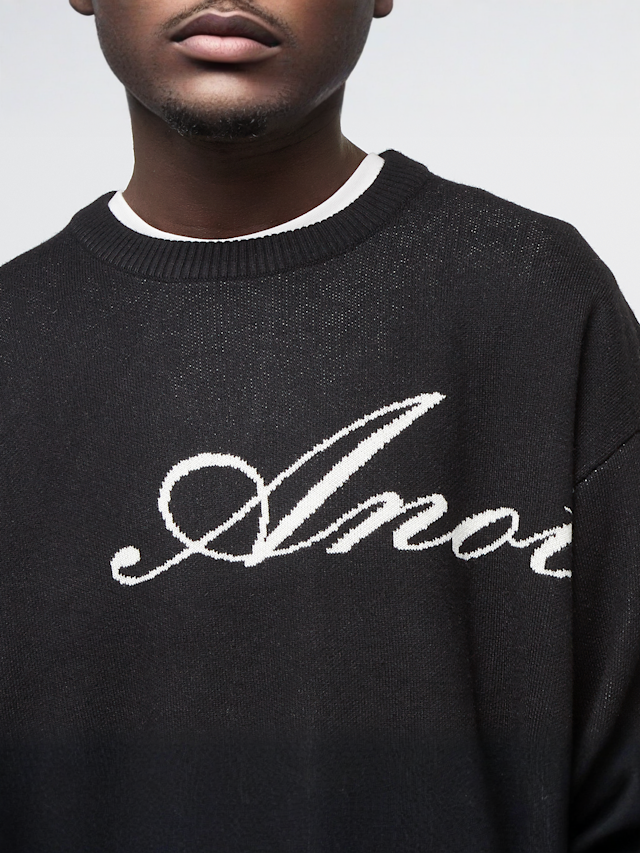 Another Cotton Lab, Signature Knit Sweater, black, Image 3 of 4