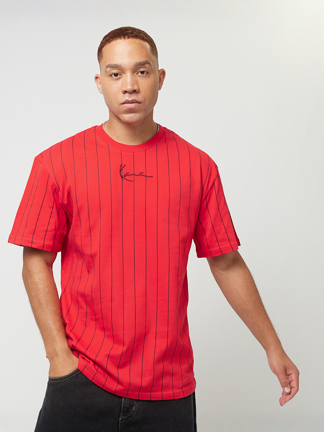 Karl Kani, Small Signature Essential Pinstripe Tee, red, Image 1 of 4