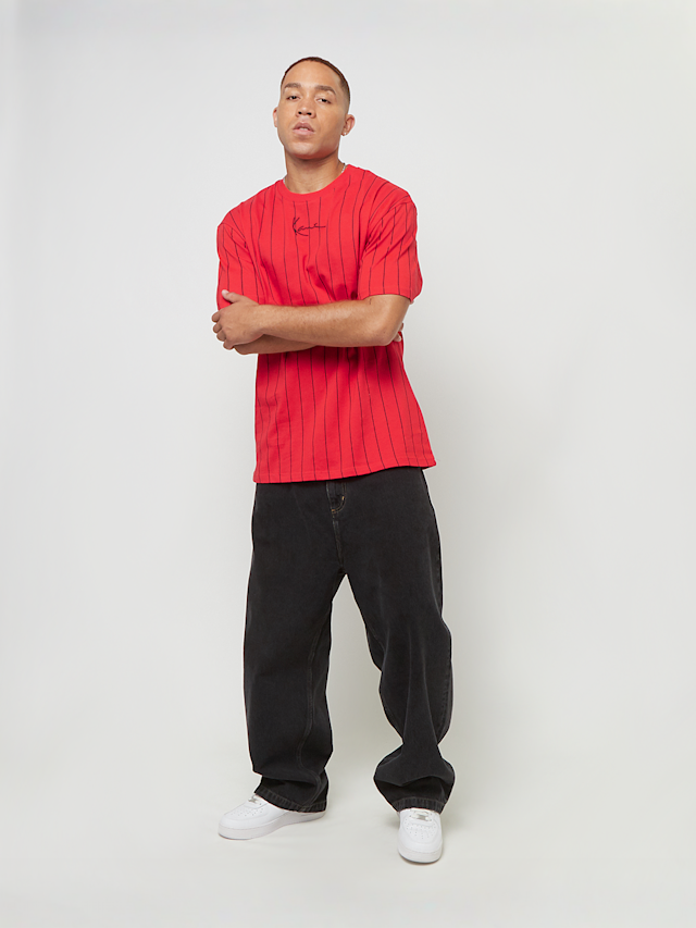 Karl Kani, Small Signature Essential Pinstripe Tee, red, Image 4 of 4